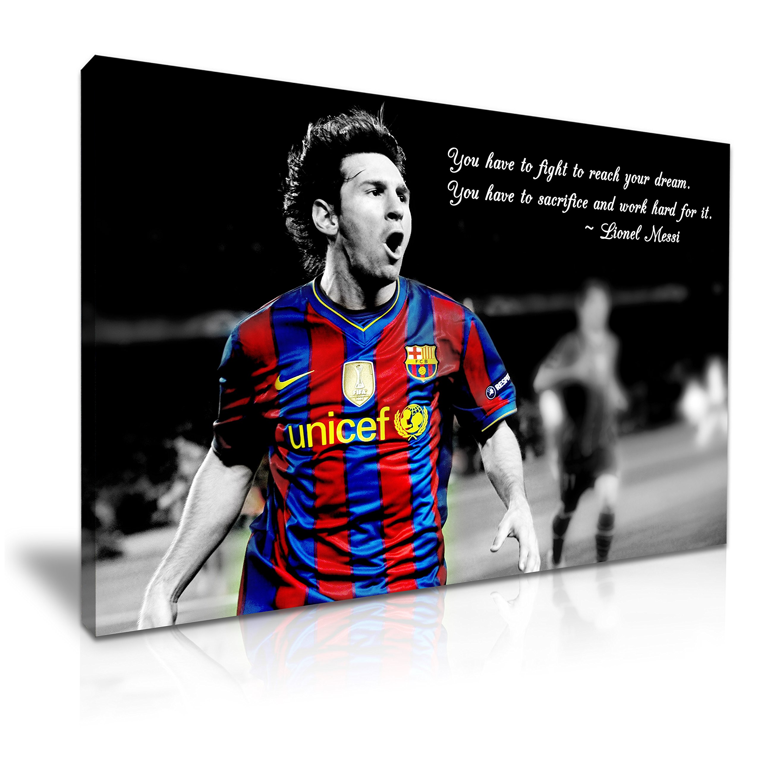 Lionel Messi Quote Argentine Footballer Icon Canvas Wall Art Picture Print 76 cm x 50 cm New