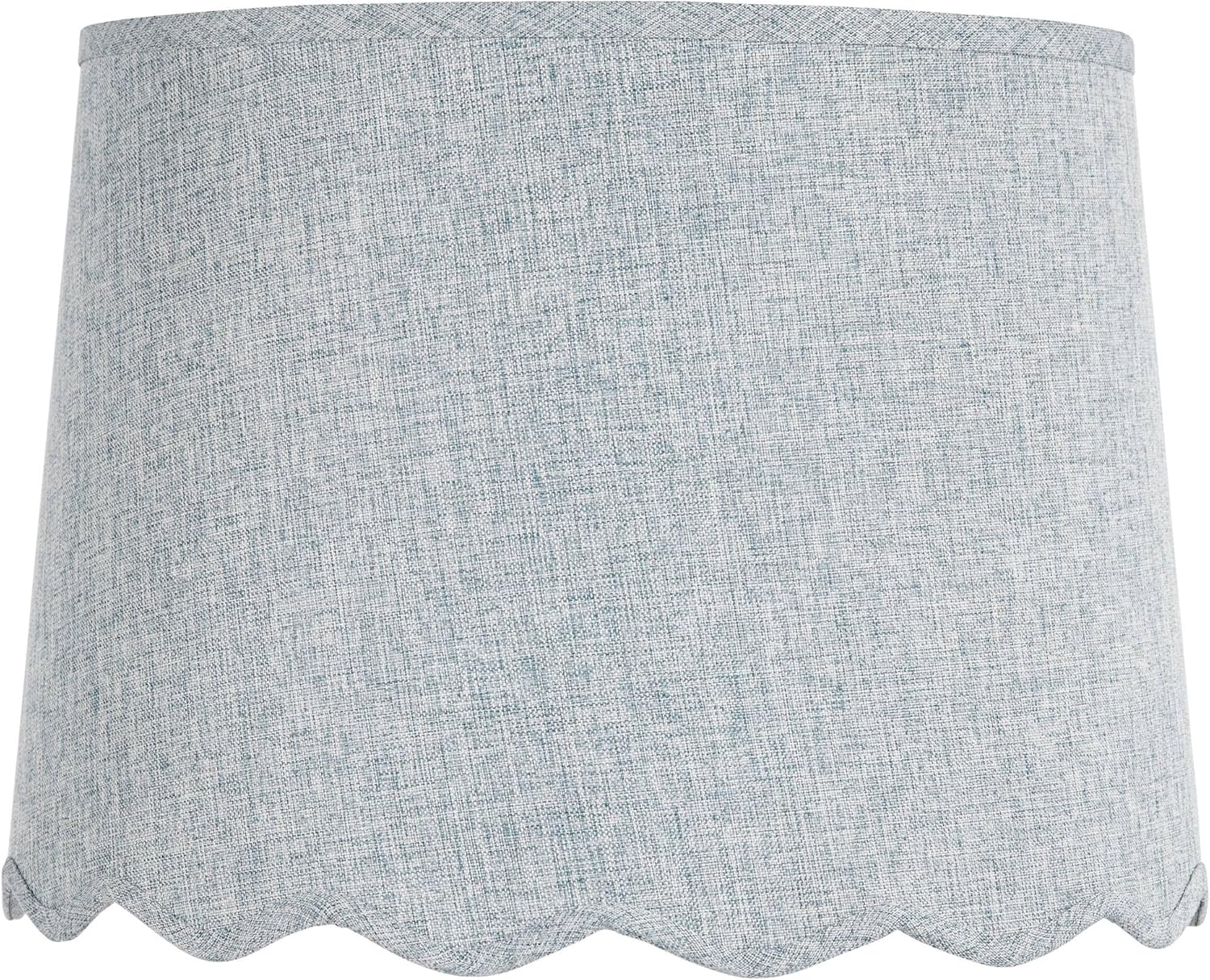 Springcrest Ivette Gunsmoke Scallop Cottage Core Drum Shade 13x15x11x11 (Spider) - Springcrest