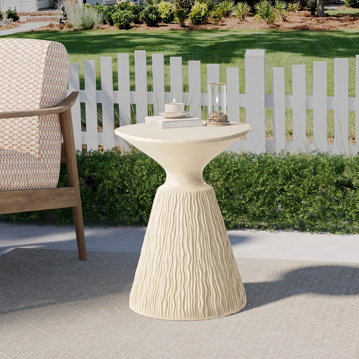 Koncemel Outdoor Side Table Lightweight Small Round