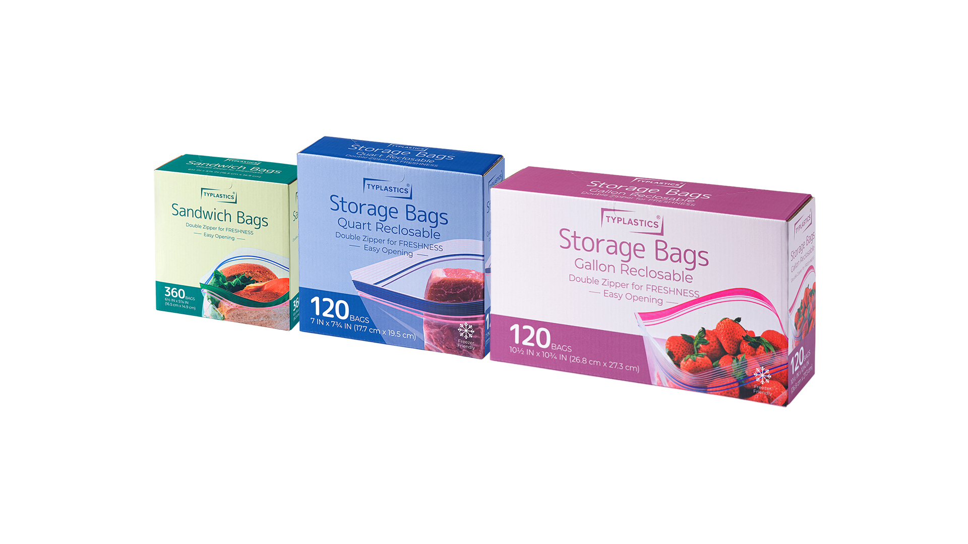 Amazon.com: TYPLASTICS Sandwich and Snack Bags, Storage Bags for