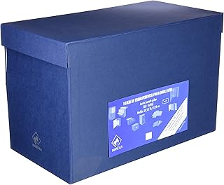 Mariola 946593 - Caja de transferencia forrada en papel, formato doble folio, color azul