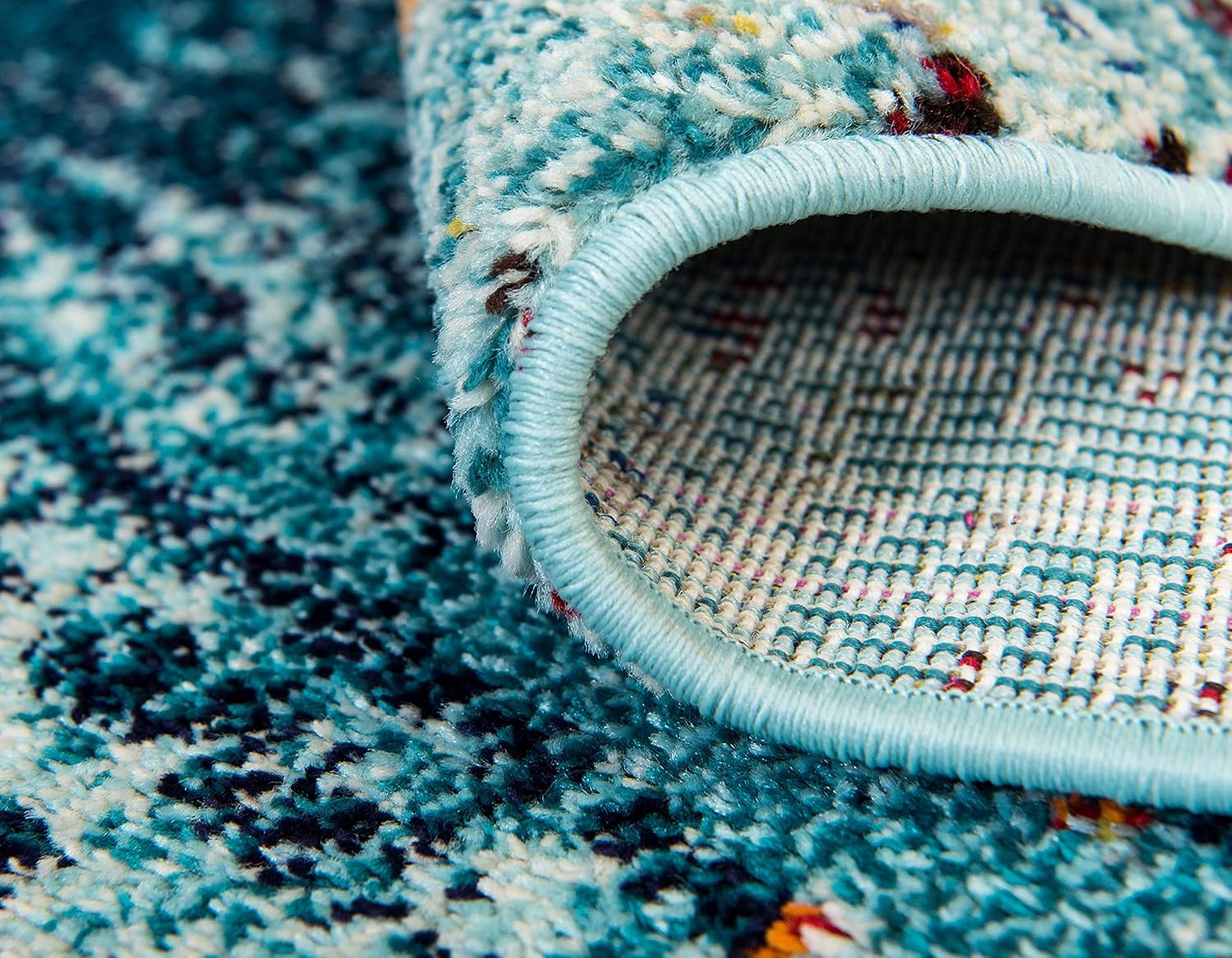 Unique Loom Vita Collection Saturated Over-Dyed Traditional Gradient Area Rug, 2 ft 7 in x 10 ft, Turquoise/Navy Blue