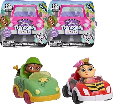 Disney Doorables Lets Go Series 2 Figure and Vehicles 2-Pack, Collectible Figures, Styles May Vary