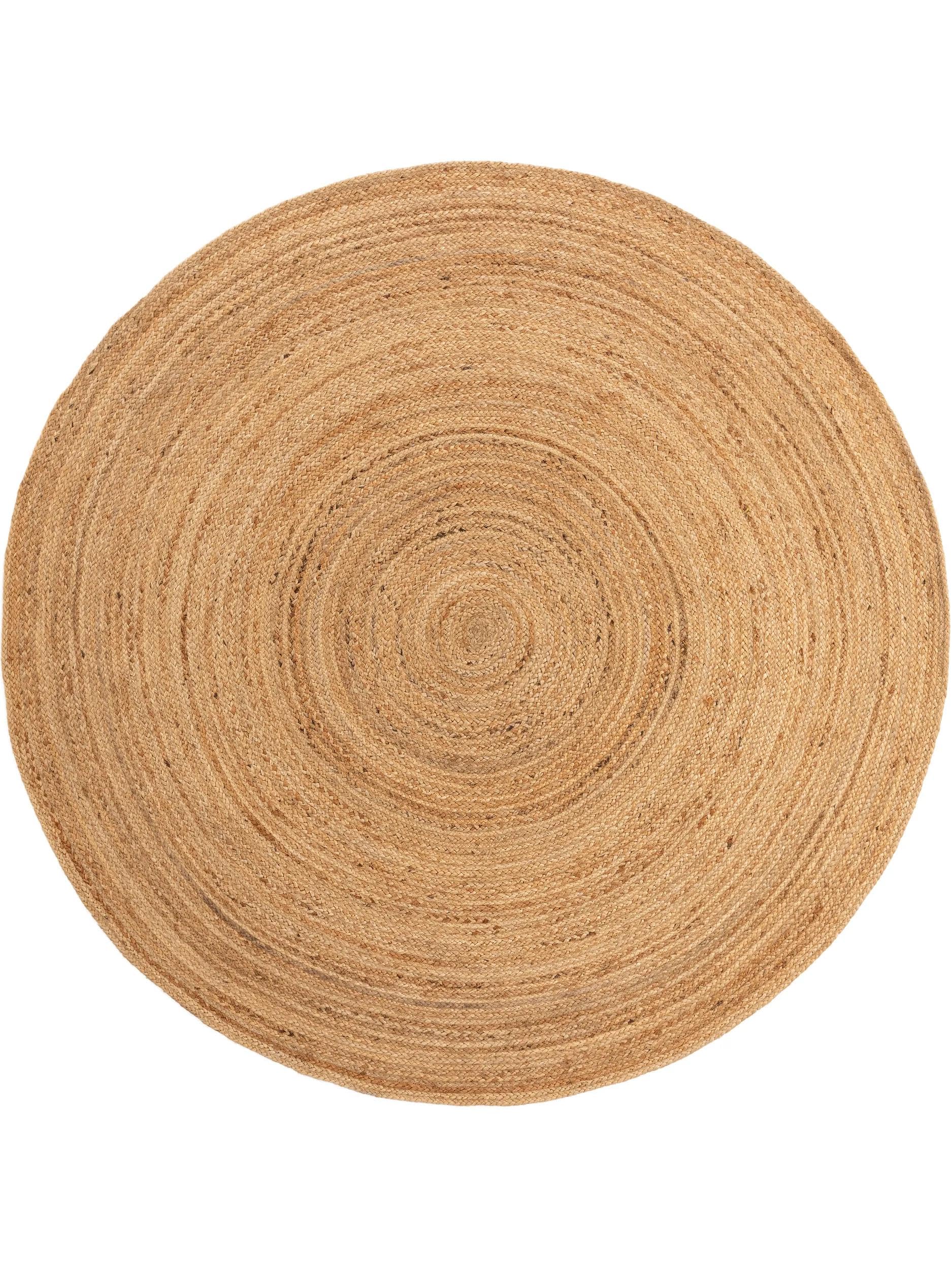benuta Dywan jutowy JUTTA naturalny, okrągły, 120 cm, ręcznie tkany dywan do salonu, naturalny design, nadaje się do ogrzewania podłogowego