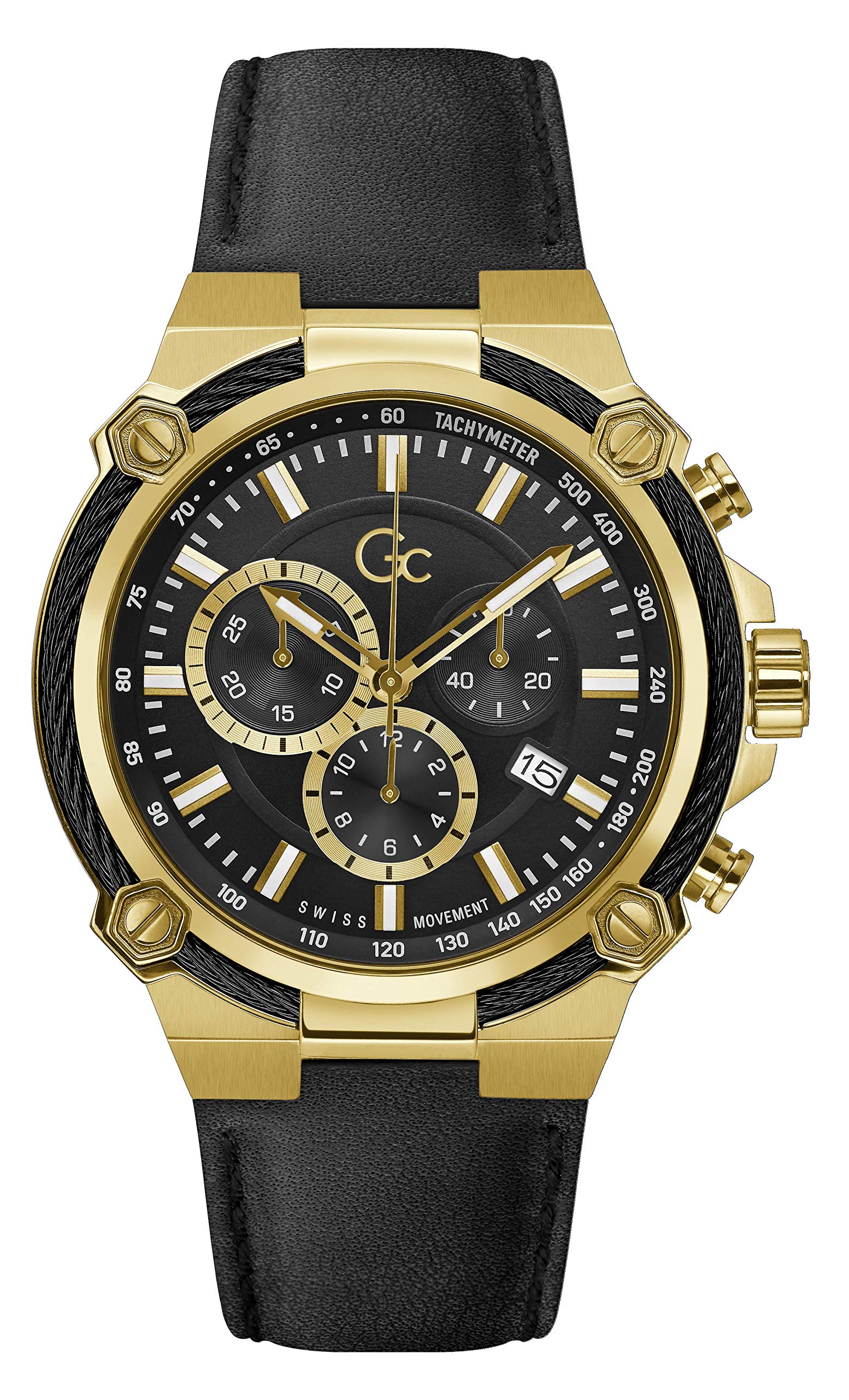 GcMens Quartz Watch, Chronograph Display And Silicone Strap - Y24008G2Mf