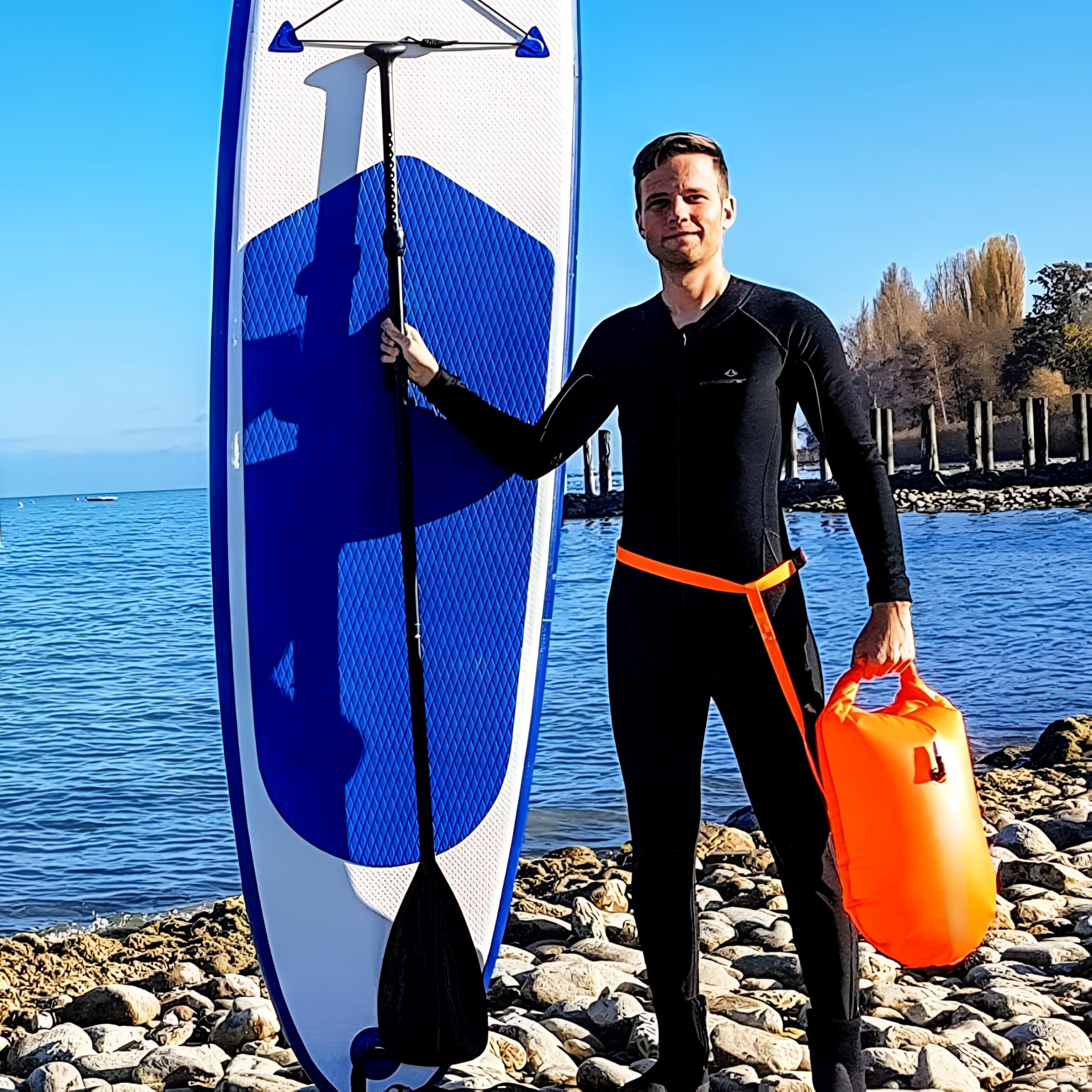 Schwimmboje & Trockensack - 28l Orange. Sicherheit beim Schwimmen, Open Water und Triathlon. Swimming Buoy, Swim Bubble, Schwimm Boj aufblasbar