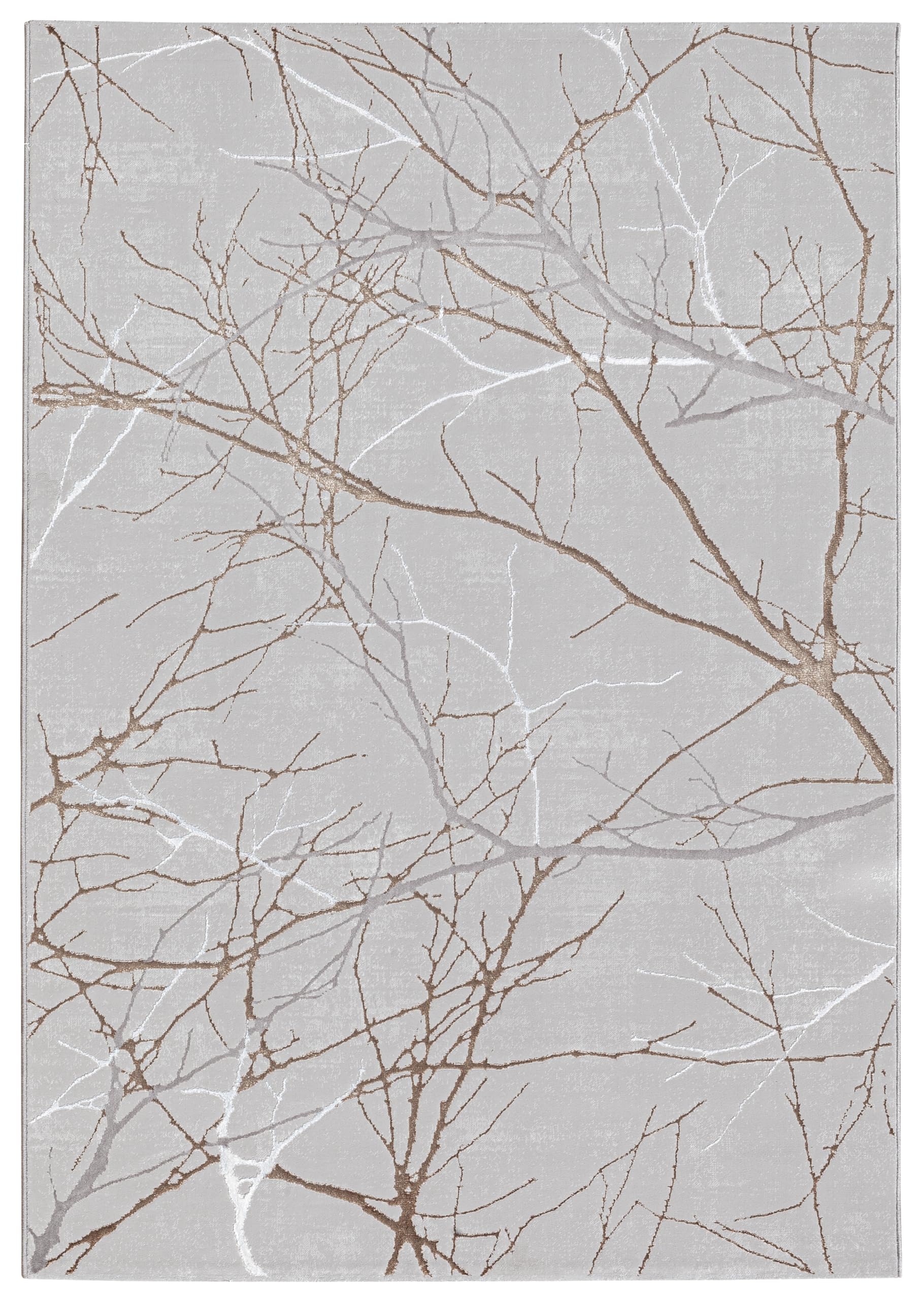 Mia's Teppich Cielo – Kurzflor, Grau, 140 X 200 Cm, Mit Hoch-Tief-Effekt & Glanzfaser
