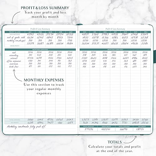 Miniatura 3 de Legend Planner Rastreador de ingresos y gastos  Libro de registro de contabilidad para pequeñas empresas  Libro contable con bolsillo para recibos