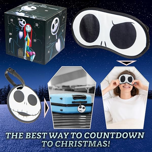 Disney The Nightmare Before Christmas Calendrier de L'avent 2025 Femme et Ado Compte à Rebours Noel Papeterie Original Accessoires Kawaii (Noir/Multi) - 4
