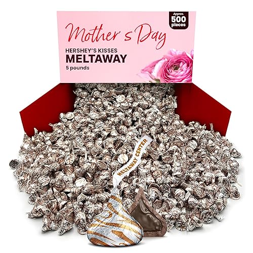Hershys Kisses Meltaway - Caramelos de chocolate envueltos individualmente para el Día de la Madre  5 libras aproximadamente 500 ideas de regalo de