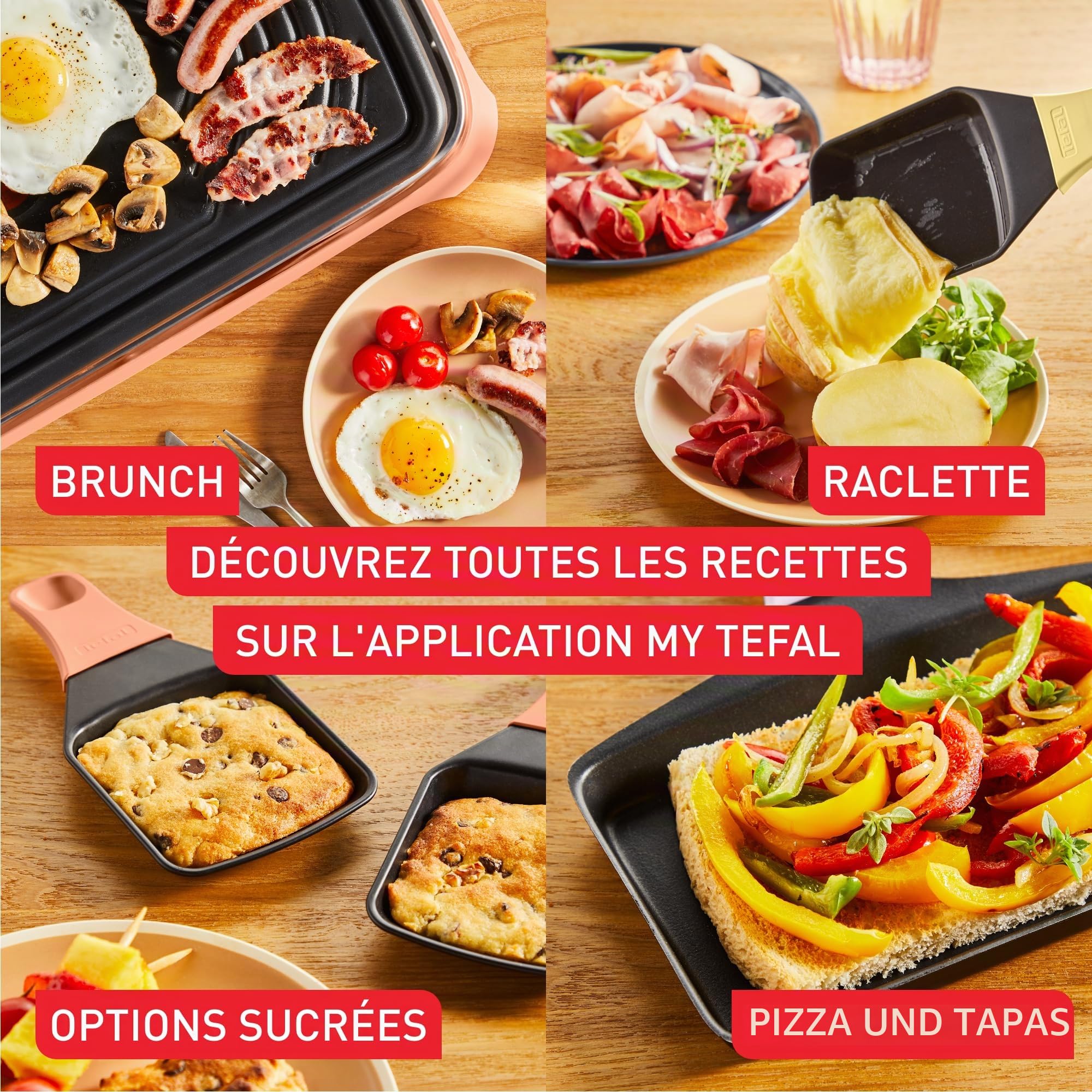 Tefal RE650J10 Multifunktions-Raclette für drinnen und draußen, 8 Personen