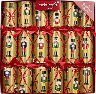 Robin Reed 6 x 12' (inch) Handmade English Christmas Table Decorations Nutcracker Collectables with Ornaments Inside