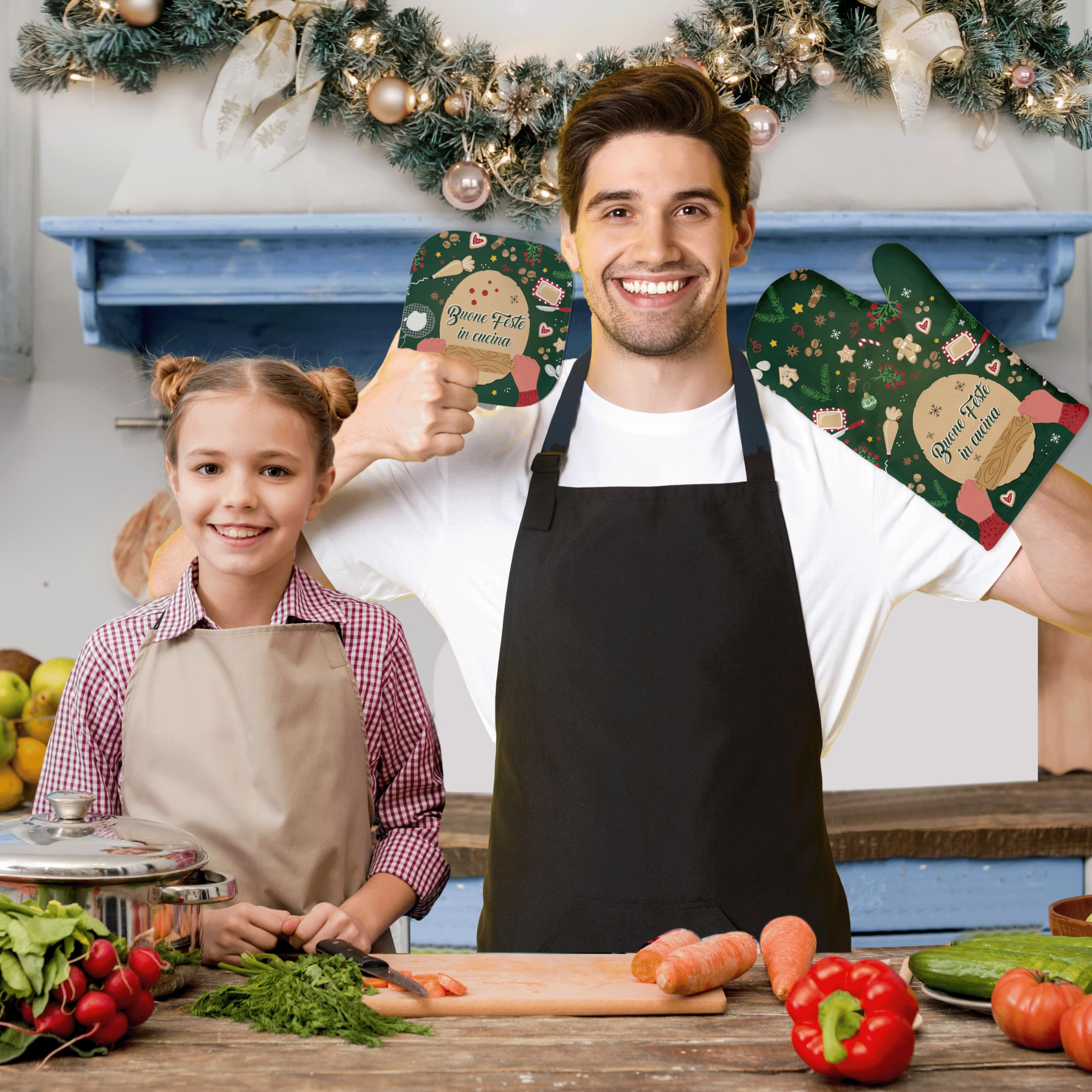 Wisolt - Grembiuli Da Cucina Divertenti Per Coppie | Regalo Originale Uomo E Donna | Set Da 2 Con Stampa Girasoli - Foto 10