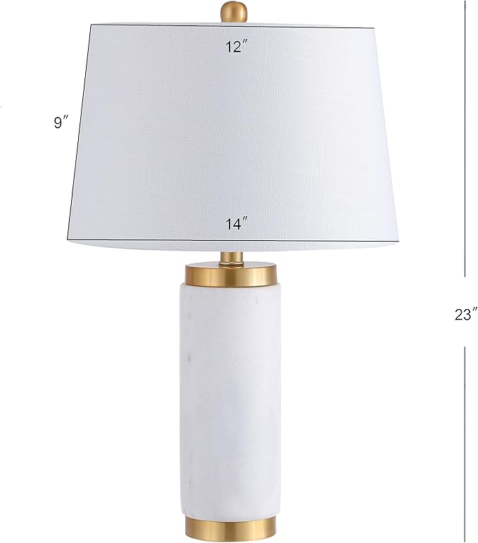 JONATHAN Y JONATHAN Y JYL5022A Adams 23" Marble LED Table Lamp Contemporary Transitional Bedside Desk Nightstand Lamp for Bedroom Living Room Office College Bookcase LED Bulb Included, White/Gold photo 3
