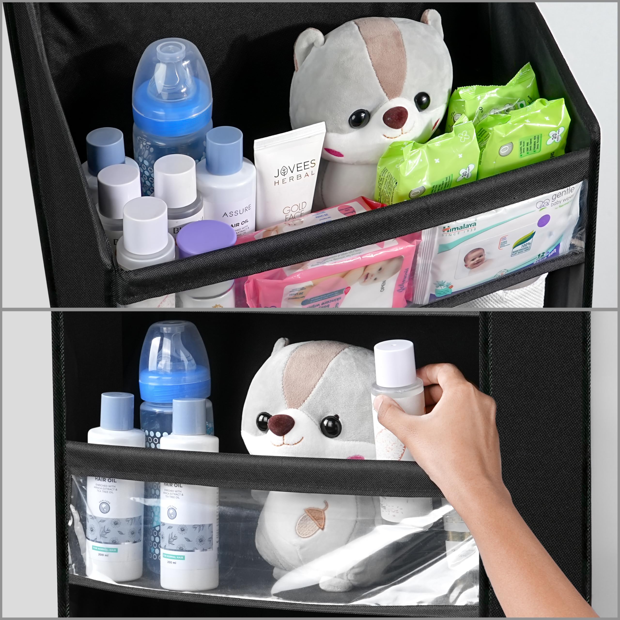 Winter Shore Organizer Porta - Portatutto Armadio da Appendere con 5 Tasche - Pannello Portaoggetti per Filati, Borsette, Asciugamani e Altro - Organizer Multitasche per Lavanderia, Bagno e Dispensa