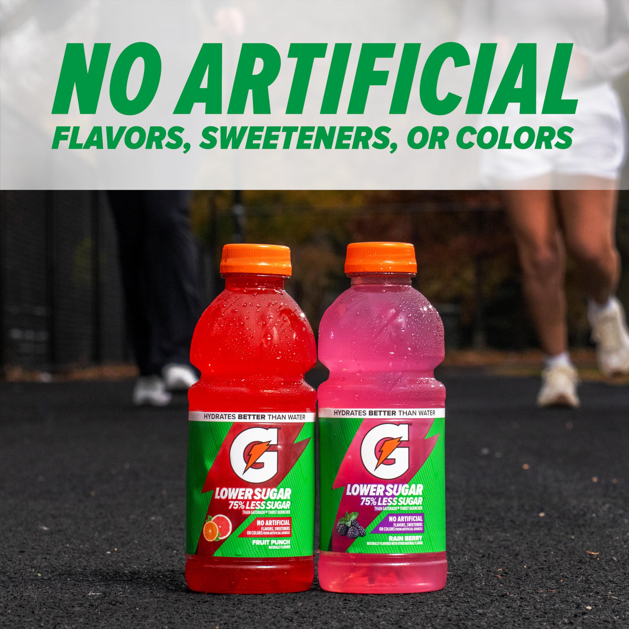 Gatorade Lower Sugar Electrolyte Sports Drink, Lemonade, 20 fl oz Bottles, (6 Pack), 75% Less Sugar, No Artificial Flavors, No Artificial Sweeteners, No Artificial Colors, Hydration