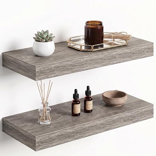 Dreamland 16" Floating Shelves 6.7" Deep Wall Mounted Set of