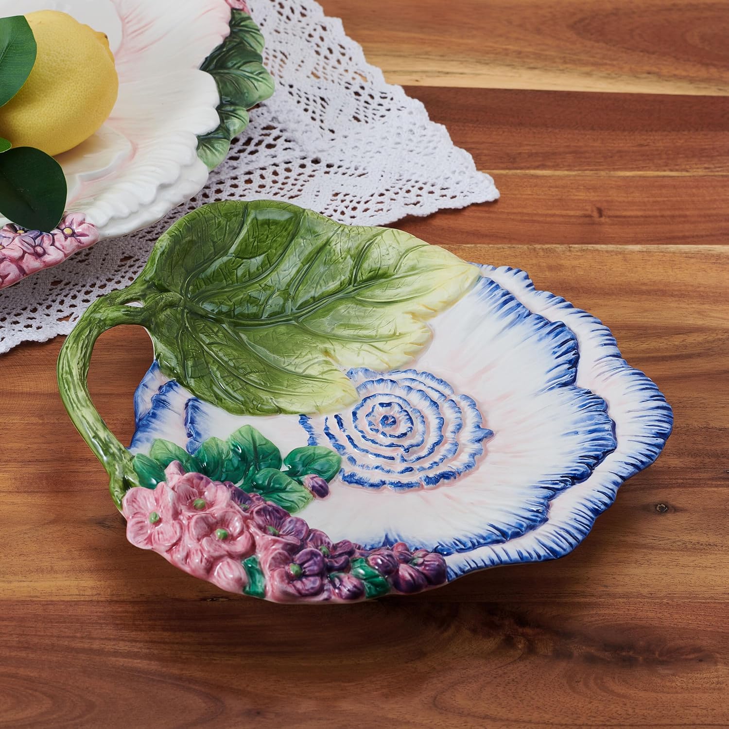 Fitz and Floyd Jardin Floral Accent Salad Dessert Plate, 8.75 Inch