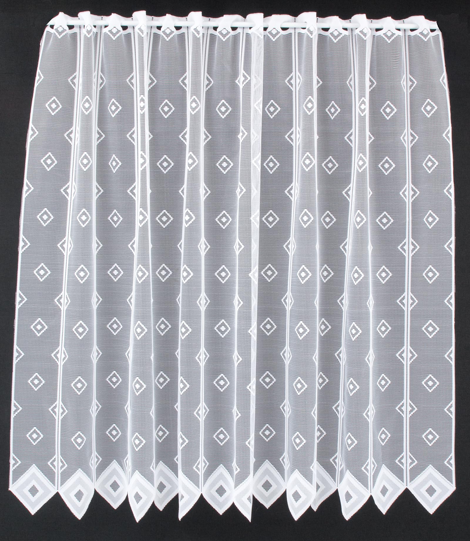 Scheibengardine Quadrate 120x287,5 cm H/B weiß Bistrogardine Vorhang Küche 1er Pack