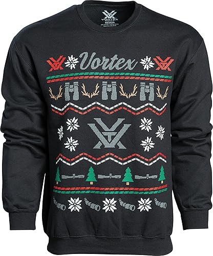 Vortex Men's Christmas Crewneck Sweatshirts (US, Alpha, Large, Regular, Regular,