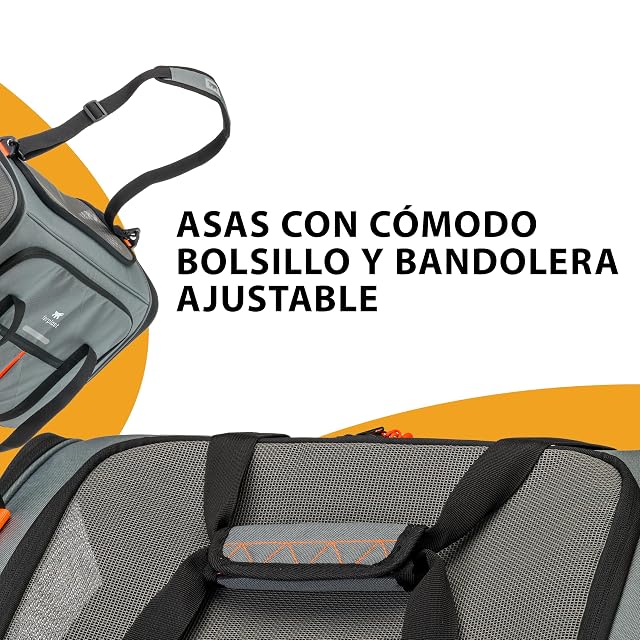 Foto 7 de 8 de Ferplast Transportín Gato Voyager, Transportín Perro, Mochila para Gatos, Asas y Bandolera Regulables