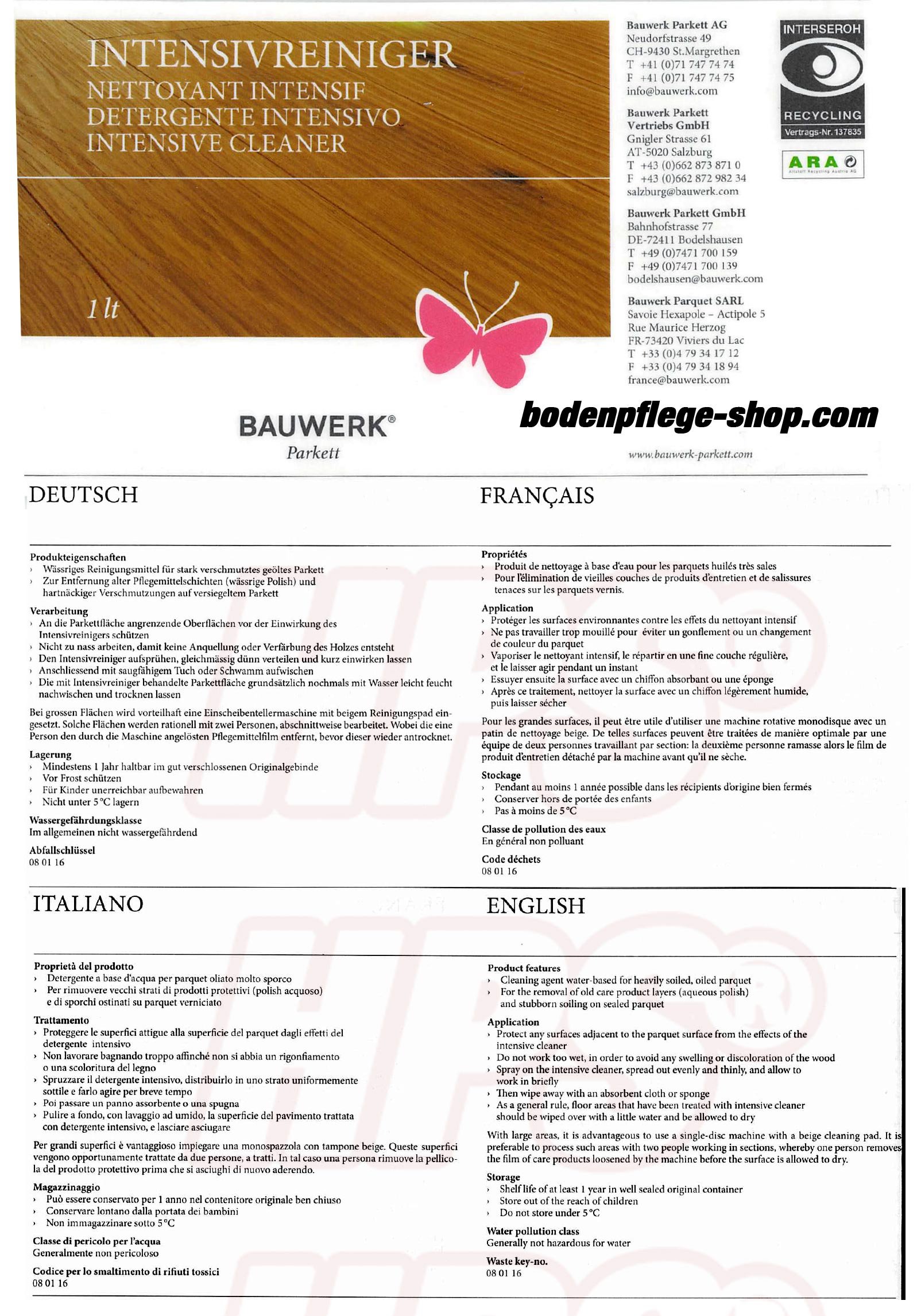 Bauwerk Intensivreiniger - 1 Liter