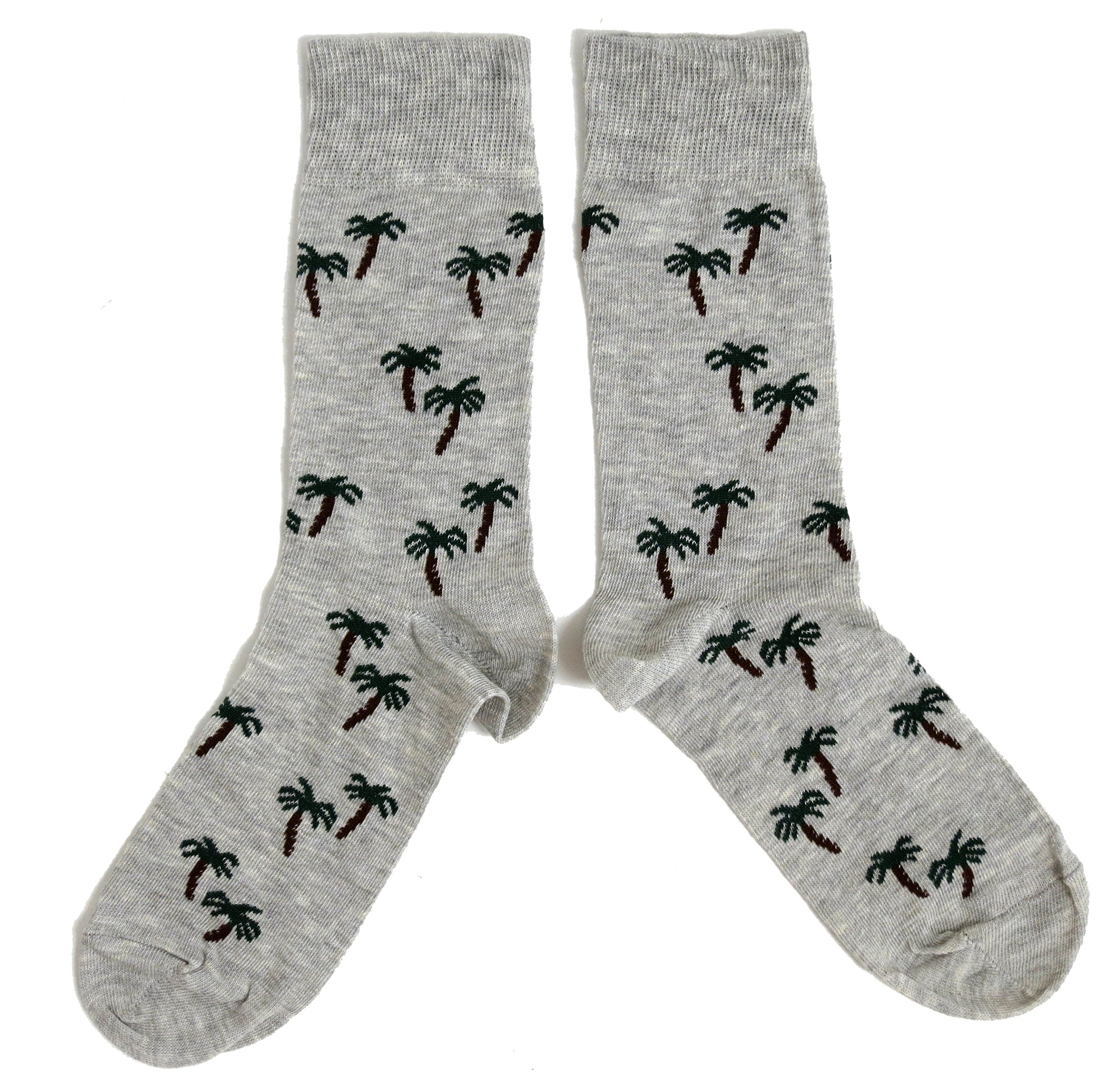 Mens Classic Grey Multiple Palm Tree Socks UK Size 6-11 / Eur 39-46/ USA 7-12