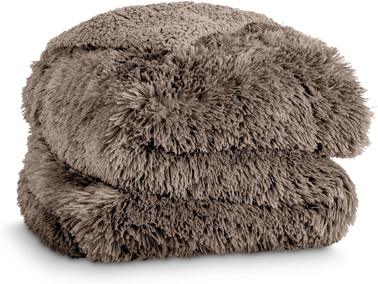 Bare Home Shaggy Faux Fur Sherpa Blanket - Super Soft, Fuzzy, Fluffy - Reversible Cozy Warm Blanket for Couch, Sofa, Chair, Bed - Luxury Home Decor (King, Taupe)