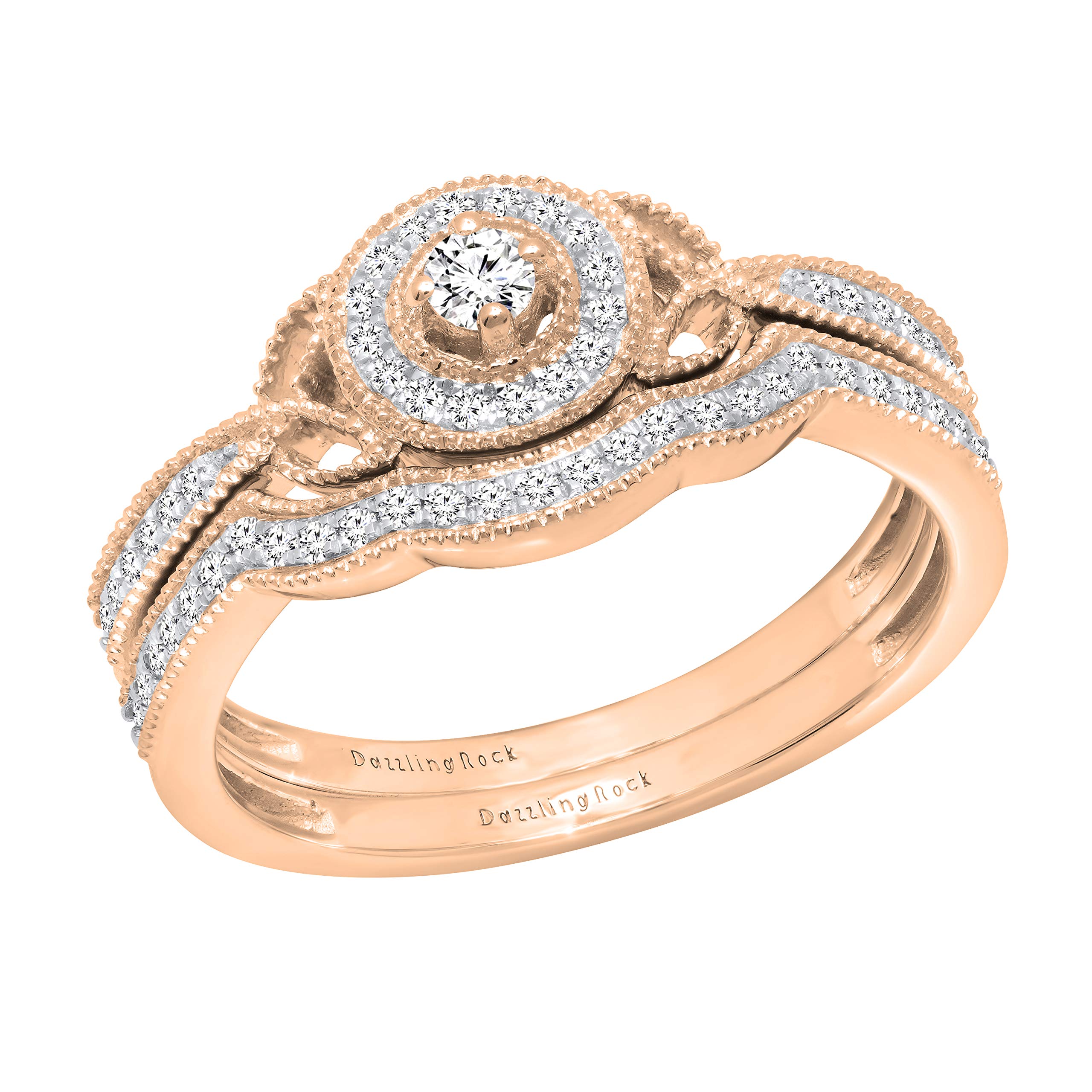DazzlingRock Collection 18 quilates oro rosa redonda IJ diamante blanco