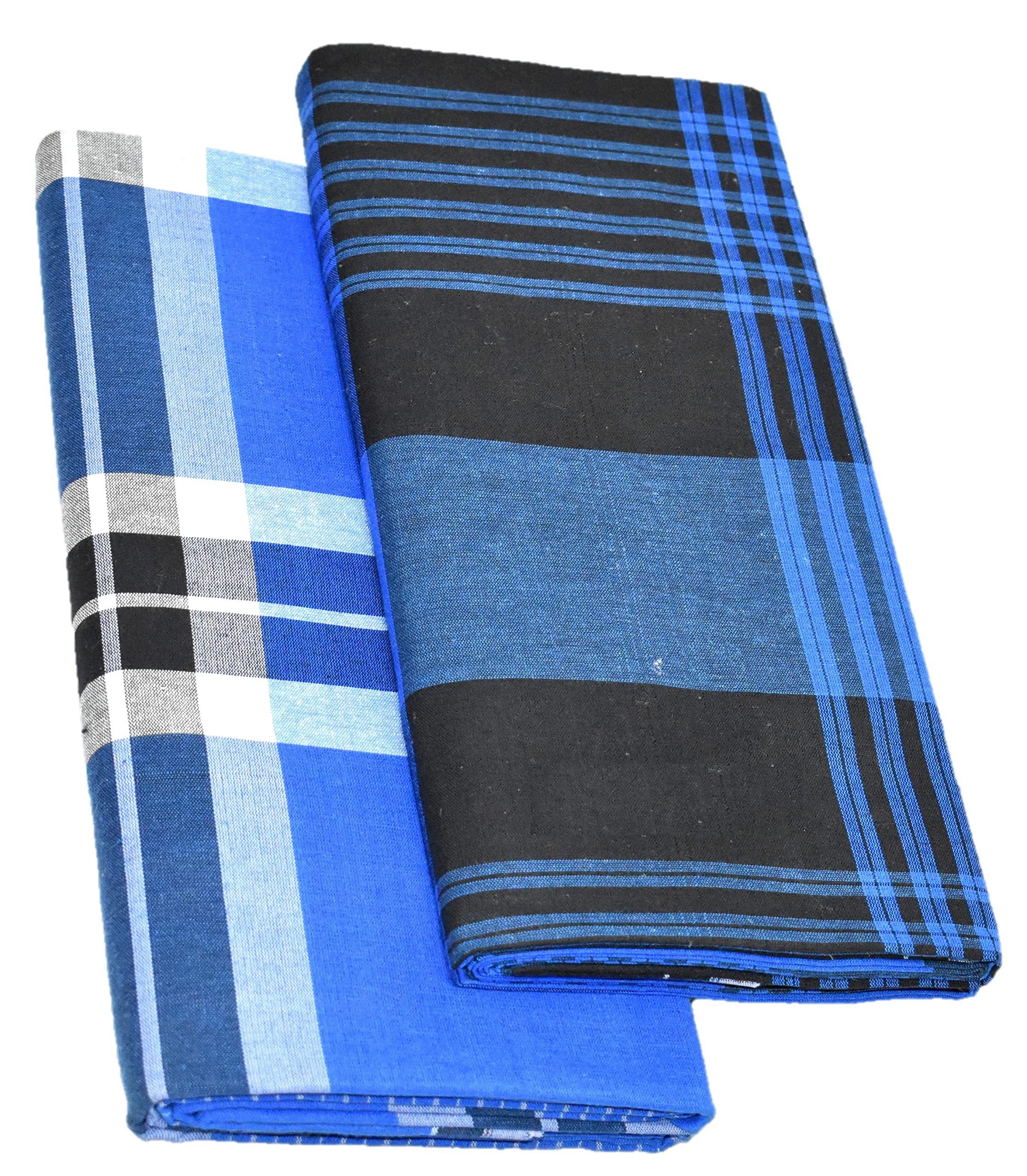 tuni mani Men's Checked Cotton Lungi Black Combo/Length- 2.25m (Pack of 2)-picture-21