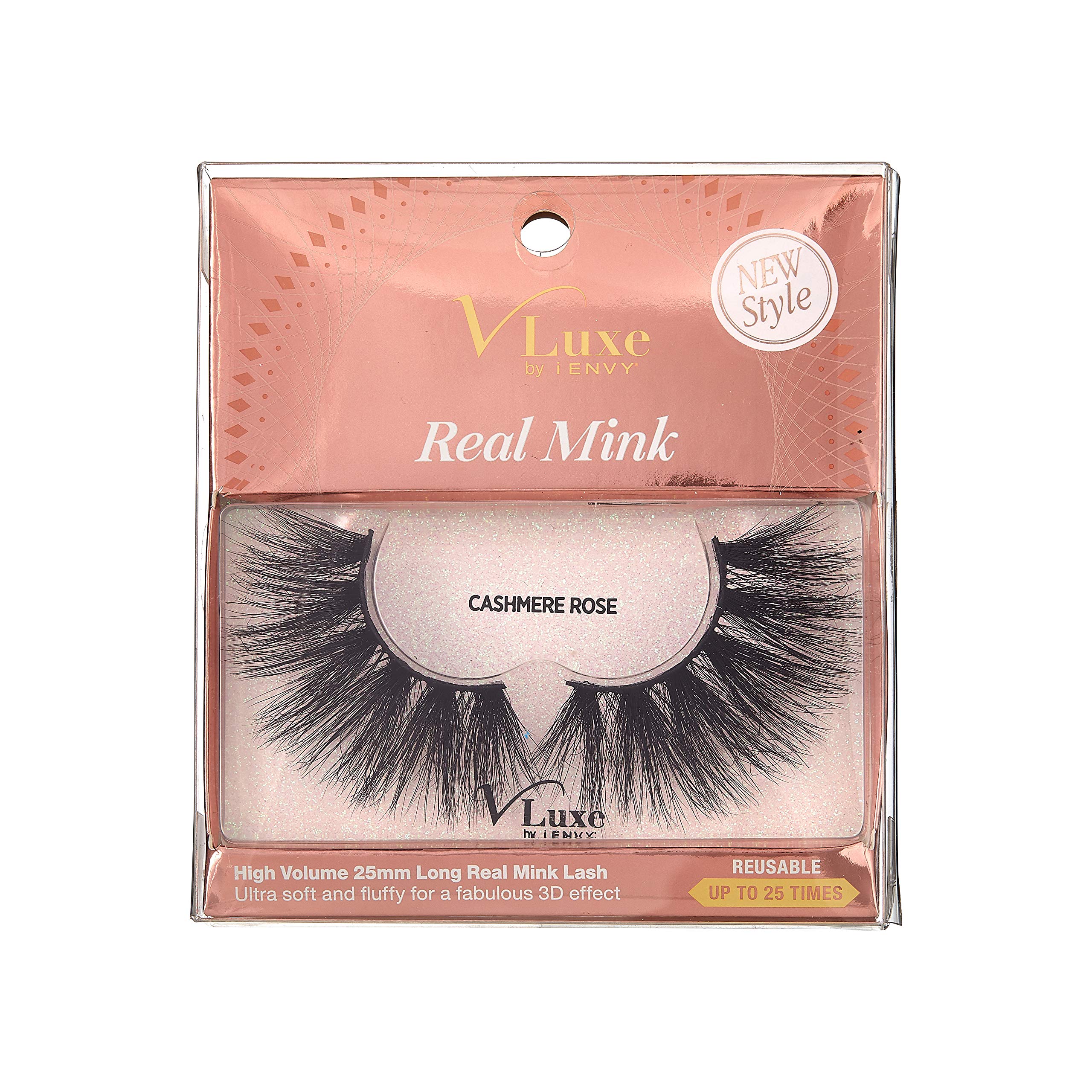 i•ENVY False Eyelashes Real Mink Lashes Dramatic Long Eyelashes (Cashmere Rose)