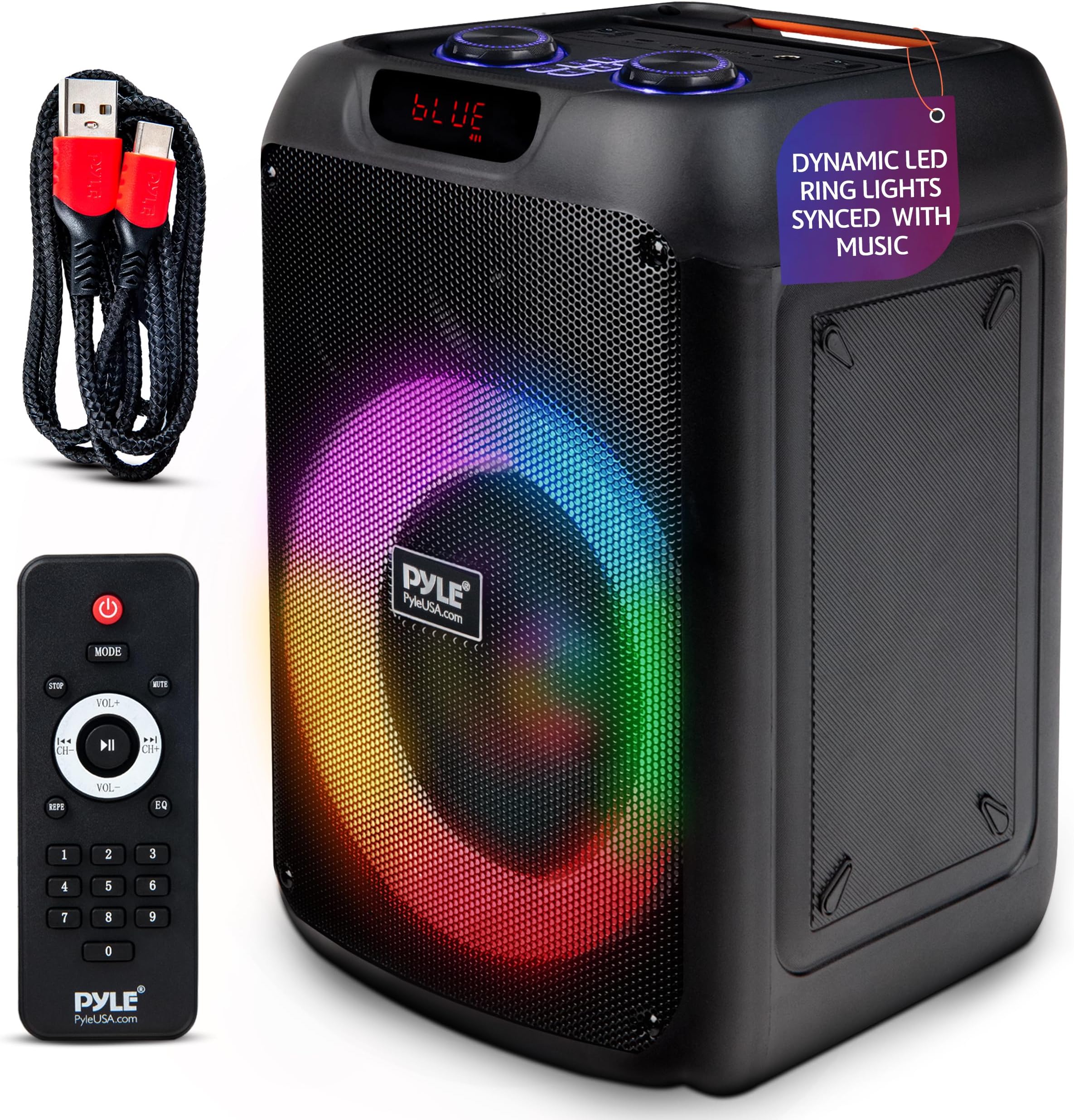 Audio Bluetooth Party Speaker - Party Bluetooth Speaker with True Wireless Stereo System - Enjoy Powerful Bass and Clear Treble - Portable Big Speaker - Model PPHP8496-100W