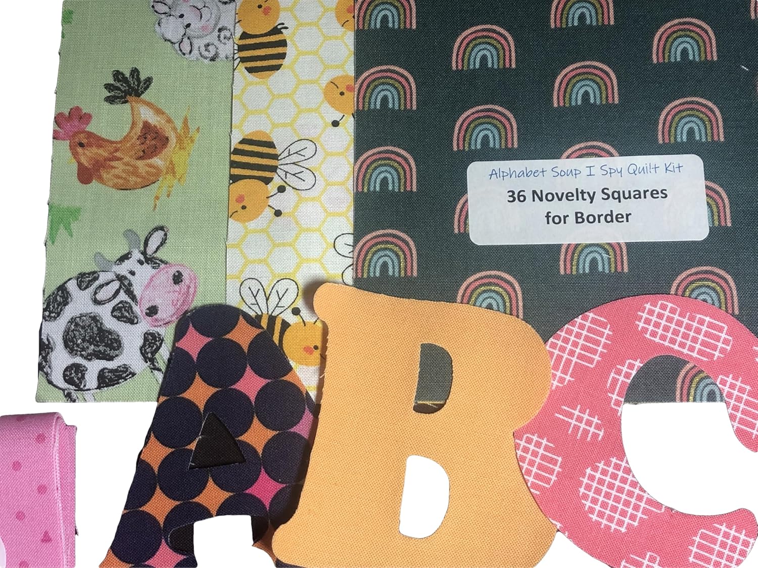 Alphabet Quilt Kit, Colorful Patchwork Design with A-Z Letters, Sewing Kit (Girls2)