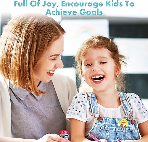 Miniatura 6 de Más de 2800 calcomanías de incentivo, más de 280 diseños de dibujos animados, animales, círculo, frutas, calcomanías motivacionales para profesores,