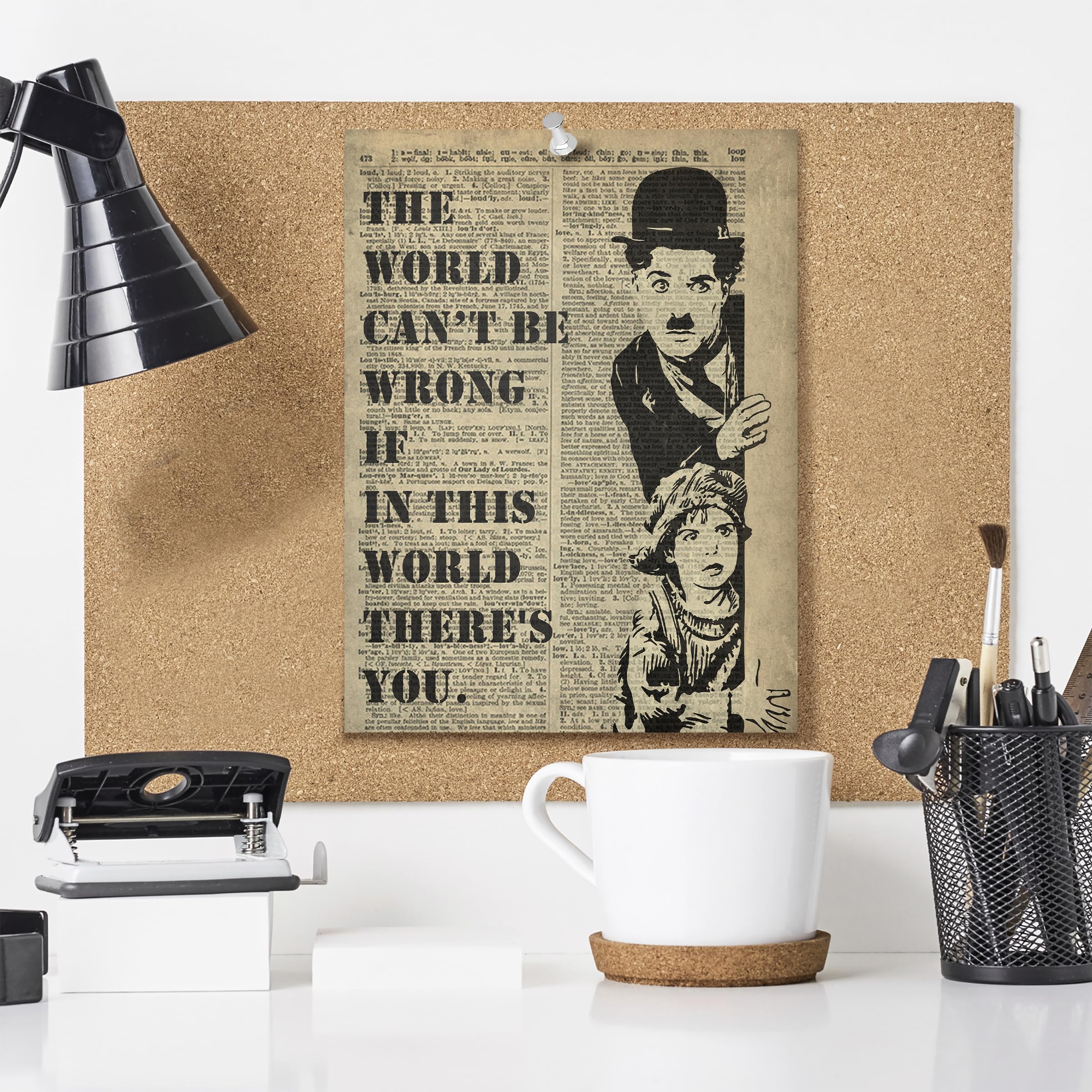 Amazon.co.jp: SIGNWIN 粘着キャンバスポスター チャップリン - The