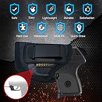 Vista 4 de IWB - Funda para pistola de Houston, material suave de cuero ecológico oculto Interior de gamuza Se adapta a: cualquier pequeño .380 con láser