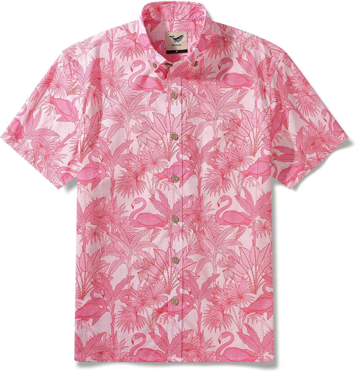 YIUME Hawaiian Shirt for Men Animal Shirt 100% Cotton Casual Oversized Aloha Shirts with Pocket