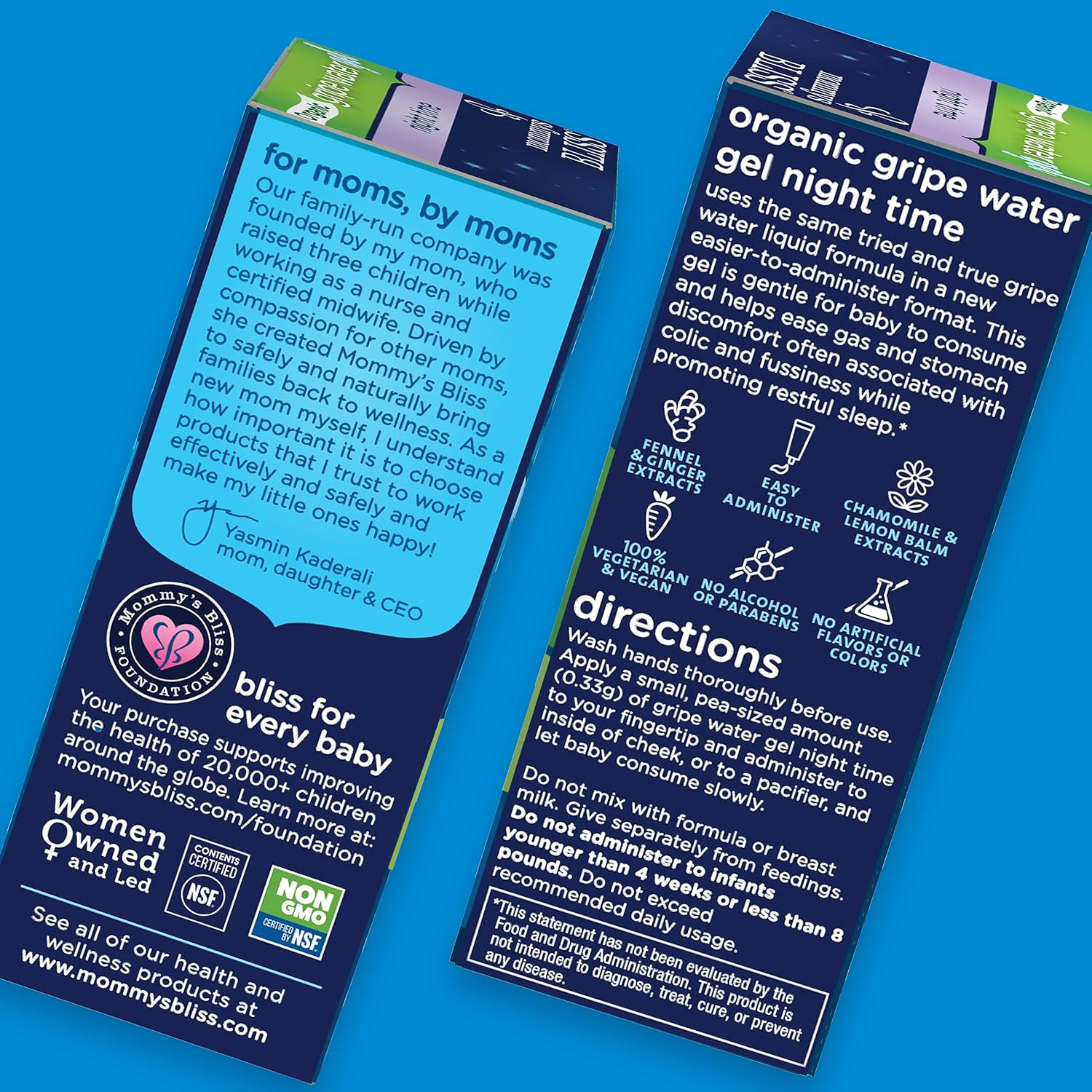 Mommy's Bliss Organic Gripe Water Night Time Gel for Newborns, Relieves Occasional Stomach Discomfort from Gas, Colic & Fussiness, 0.53 Ounce (Pack of1) : Baby