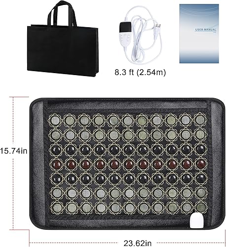 Miniatura 8 de Almohadilla térmica infrarroja, almohadilla térmica de jade, almohadillas térmicas de infrarrojos lejanos con bolsa de viaje y correa de silla,