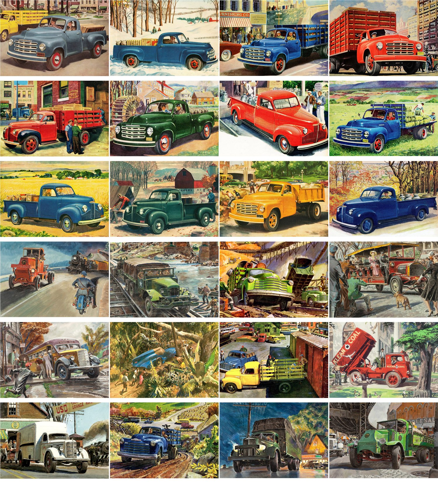 Amazon.co.jp: ポストカードセット24pcs Studebakerトラック商用車 