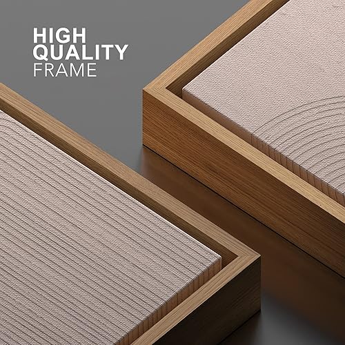 Miniatura 4 de SIGNWIN Lienzo enmarcado para pared, diseño geométrico en espiral en tonos pastel, retro, bronceado, formas abstractas, ilustraciones, arte moderno,