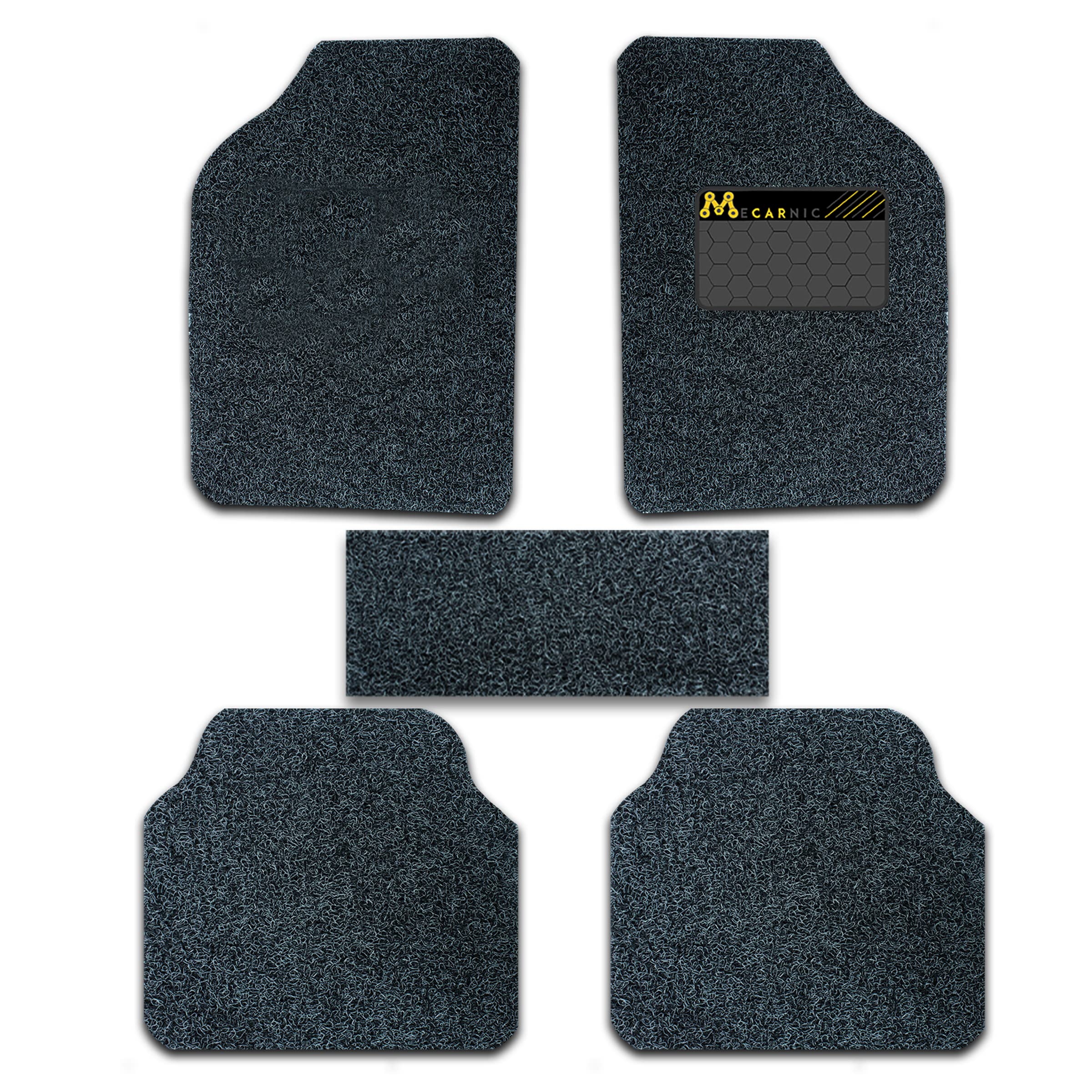 Mecarnic Premium Universal PVC 18mm Car Grass Mat for 7 Layer Protection with Grass mat Camary (2020) | Car Accessories | Car Mat| with Anti Slip Heel pad | 100% Waterproof and Washable|Colour: Grey