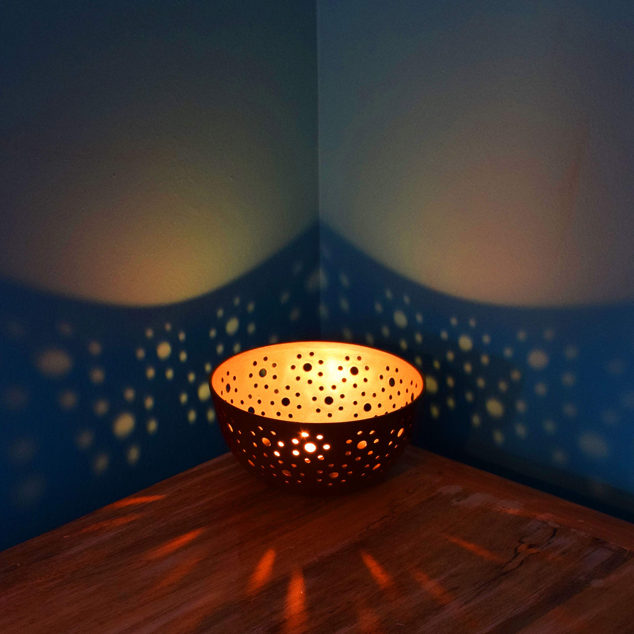 Set van 2 Oosterse lantaarns, lantaarn, Oosterse mateo, groot | Oosterse vintage theelichthouder roestkleurig binnen roestbruin buiten | Marokkaanse windlichten van metaal als decoratie