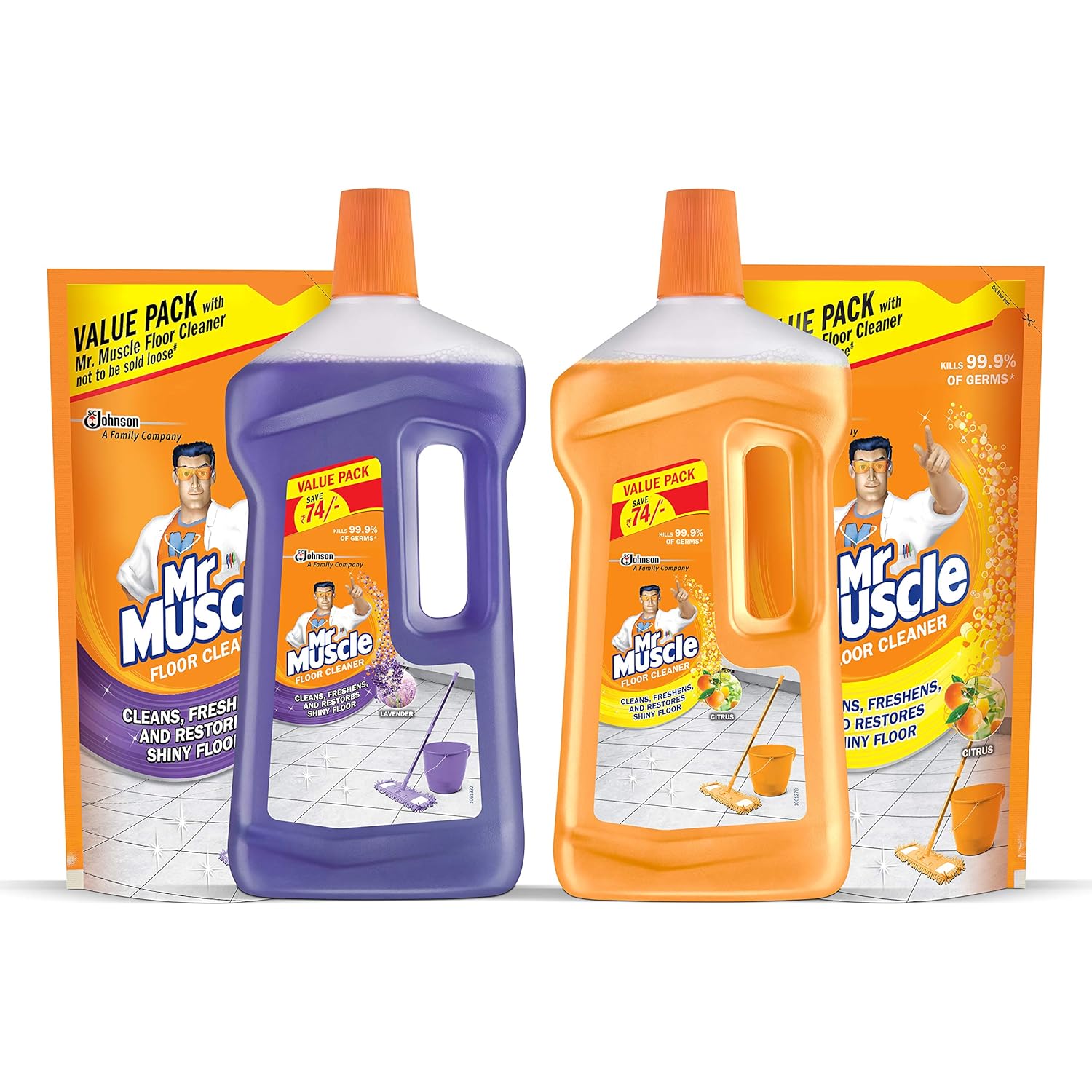 Mr Muscle Floor Cleaner Lavender and Citrus 2000ml+1000mlfree (pack of
