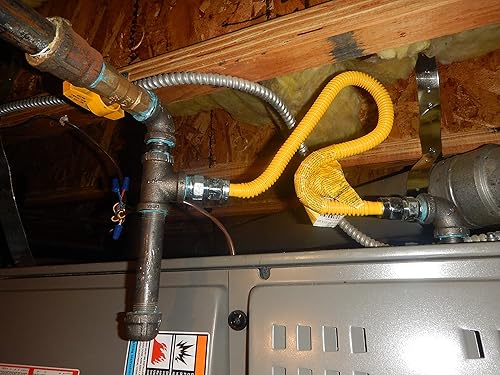 Miniatura 7 de MCAMPAS Línea flexible de gas de acero inoxidable de 72 pulgadas para secadora, calentadores de garaje, estufas de gas, calentador de agua línea