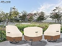 Vista 93 de Funda para sofá biplaza (2 asientos) y muebles de patio/exteriores, 58 pulgadas de ancho x 32.5 pulgadas de profundidad x 31 pulgadas de alto, Beige