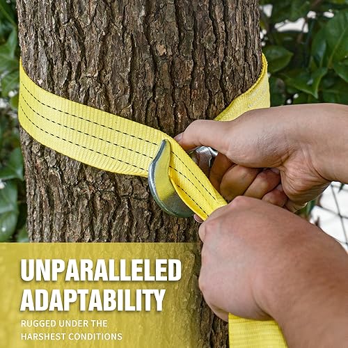 Miniatura 5 de Correa de remolque con ganchos de 2"x20' 15,000 LBS, cuerda de remolque con ganchos de seguridad de metal, cuerda de recuperación resistente para