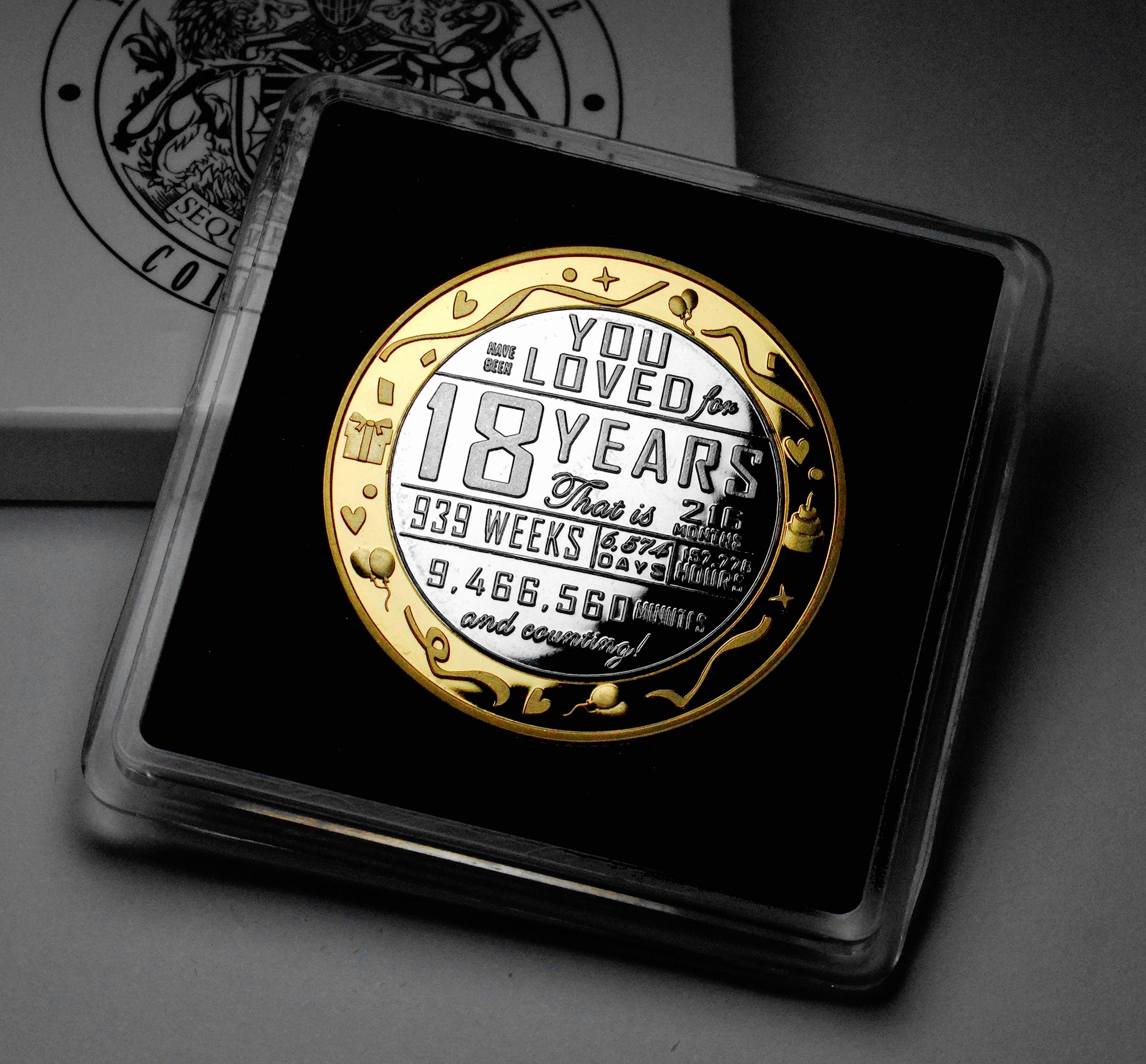 The Commemorative Coin Company 18th Birthday Dual Metal 24ct Gold & .999 Silver Commemorative. Gift/Presentation Case. Party/Ideas/Gift/Present. Son/Daughter/Teenager. 18 Years