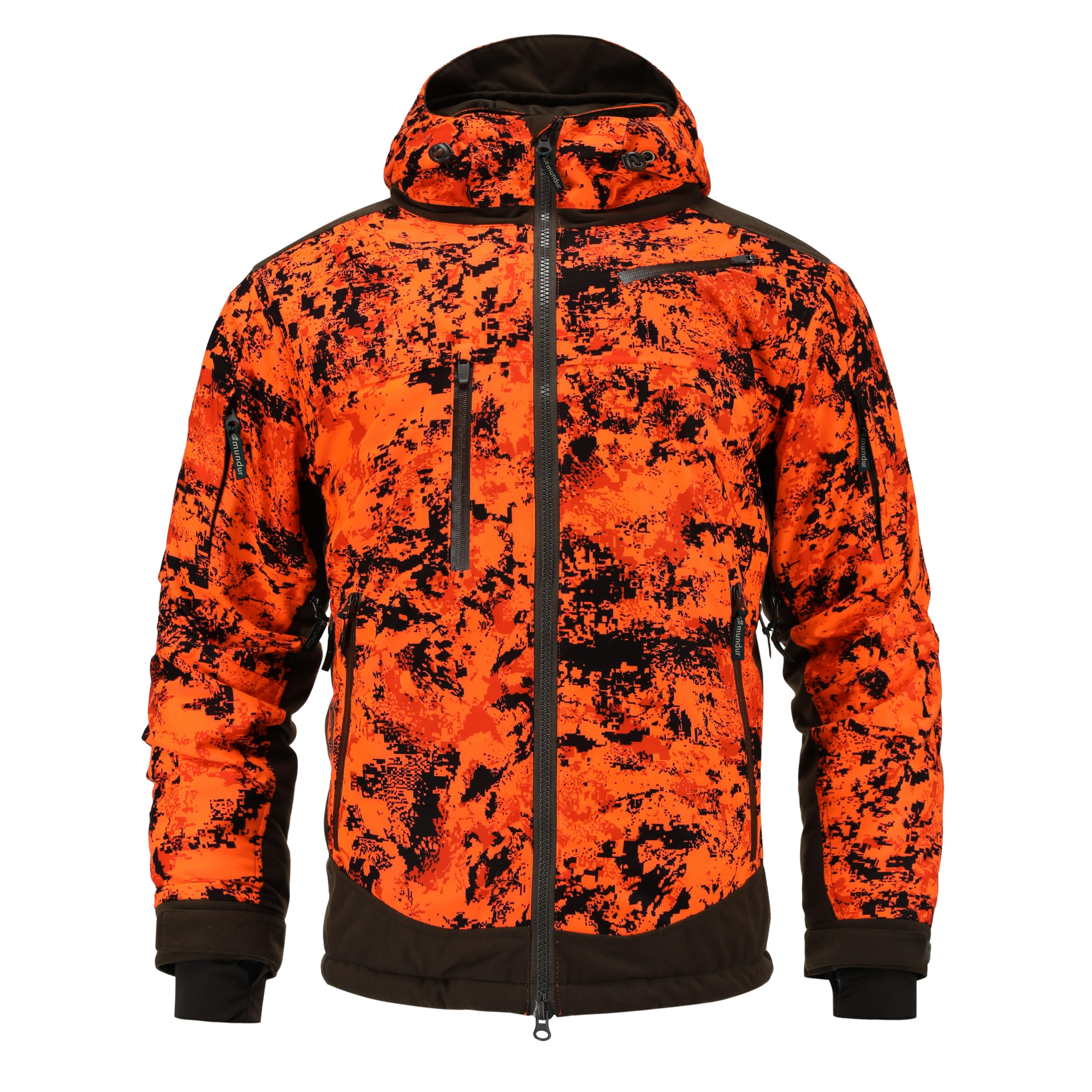 Chaqueta de caza camuflaje naranja resistente al viento y agua para hombre