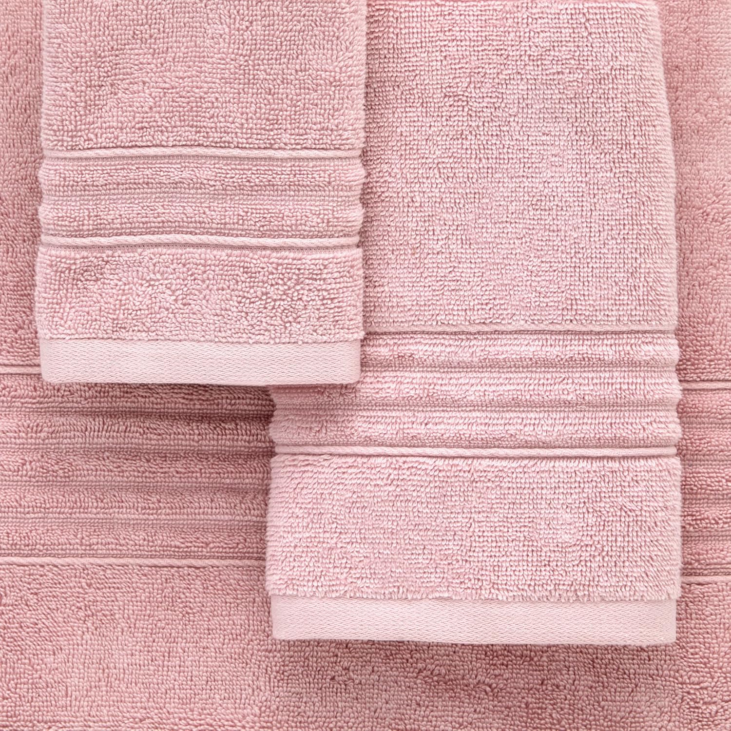 SKL Home Classic SoftTouch Cotton Premium 6-Piece Towel Set, Peony Pink